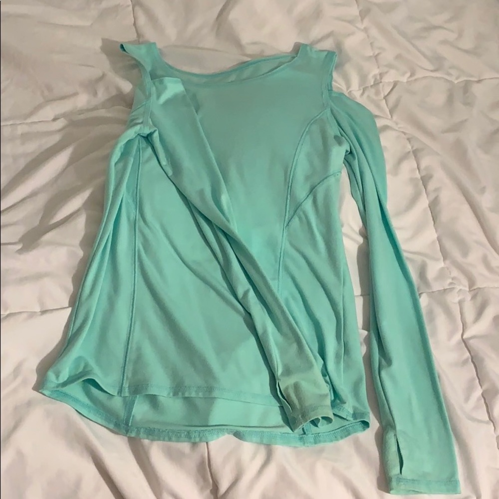 Light Blue Shoulderless Excerise Top